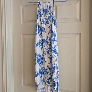 Forever 21 Low-High Blue and White Floral Sun Dress